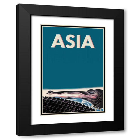 Crocodile, 1933 Black Modern Wood Framed Art Print with Double Matting by McIntosh, Frank