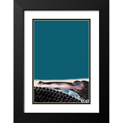 Crocodile, 1933 Black Modern Wood Framed Art Print with Double Matting by McIntosh, Frank