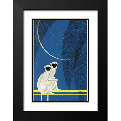 New Moon Black Modern Wood Framed Art Print with Double Matting by McIntosh, Frank