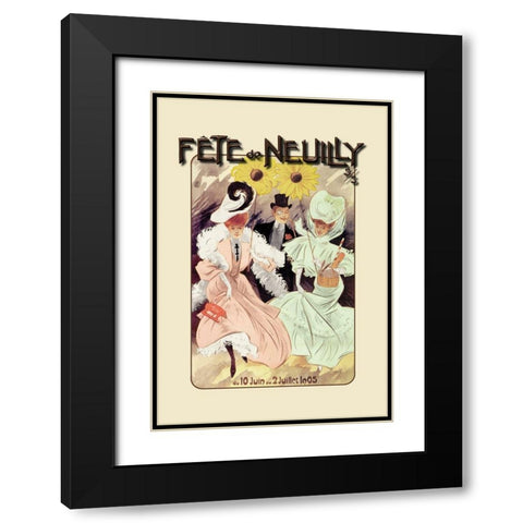 Fete de Neuilly Black Modern Wood Framed Art Print with Double Matting by Misti