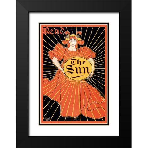 Read the Sun, 1895 Black Modern Wood Framed Art Print with Double Matting by Rhead, Louis