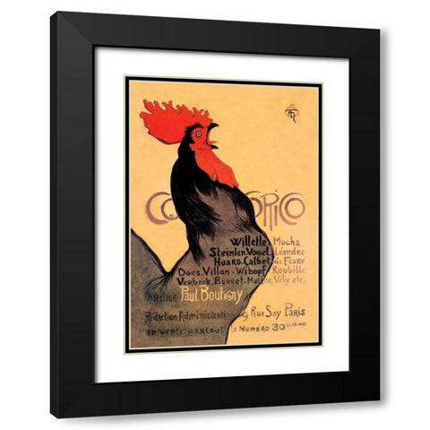 Cocorico, 1899 Black Modern Wood Framed Art Print with Double Matting by Steinlen, Theophile