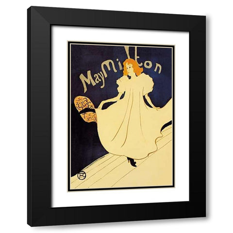 May Milton on Stage Black Modern Wood Framed Art Print with Double Matting by Toulouse-Lautrec, Henri