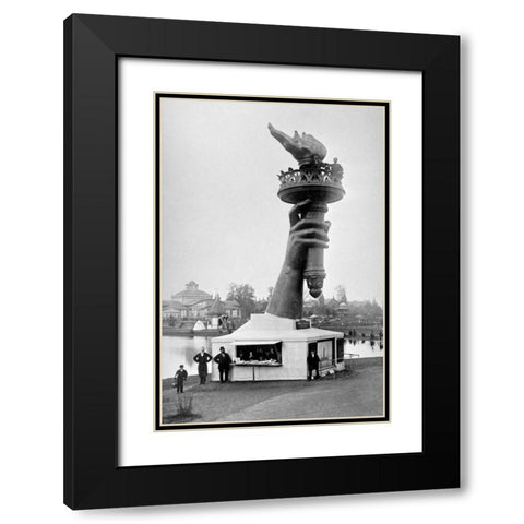 Torch of Liberty Fundraiser, Philadelphia, PA Black Modern Wood Framed Art Print with Double Matting by Unknown