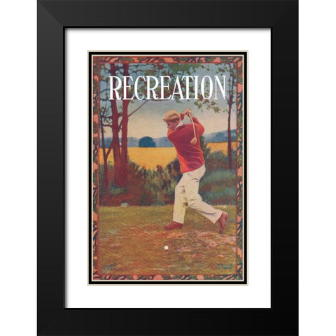Recreation Black Modern Wood Framed Art Print with Double Matting by Unknown