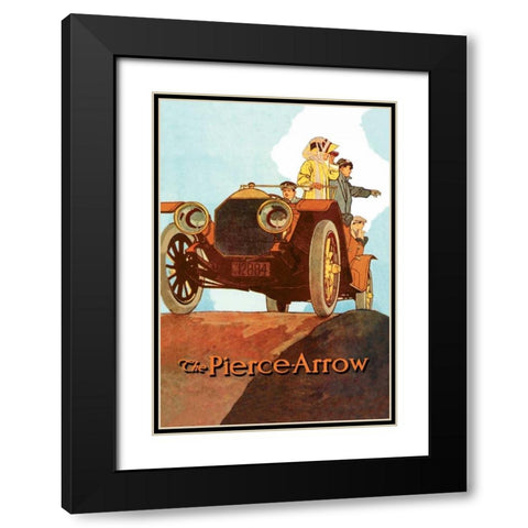 Sightseeing from the Pierce-Arrow Black Modern Wood Framed Art Print with Double Matting by Unknown