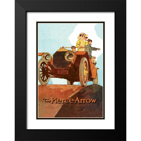 Sightseeing from the Pierce-Arrow Black Modern Wood Framed Art Print with Double Matting by Unknown