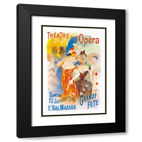 Theatre de l Opera Black Modern Wood Framed Art Print with Double Matting by Unknown