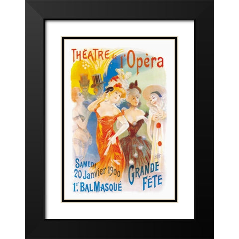 Theatre de l Opera Black Modern Wood Framed Art Print with Double Matting by Unknown