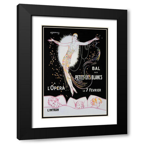 Dance of the Little White Lights Black Modern Wood Framed Art Print with Double Matting by Unknown