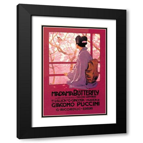 Madama Butterfly Black Modern Wood Framed Art Print with Double Matting by Unknown