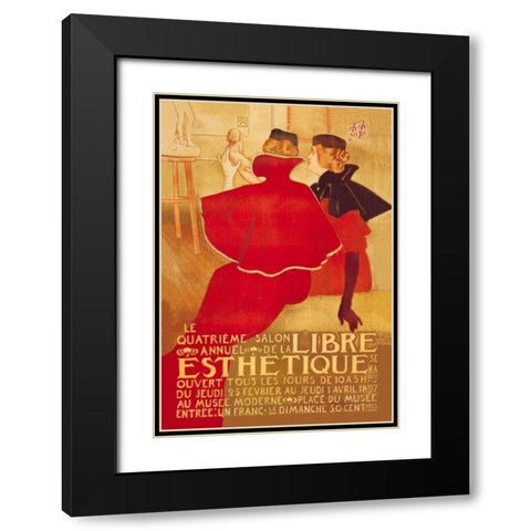 La Libre Esthetique Black Modern Wood Framed Art Print with Double Matting by Van Rysselberghe, Theodore