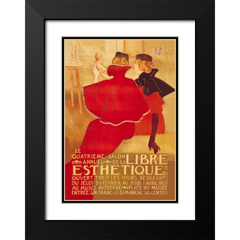 La Libre Esthetique Black Modern Wood Framed Art Print with Double Matting by Van Rysselberghe, Theodore