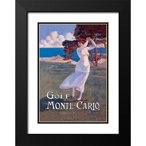 Golf Monte Carlo, 1900 Black Modern Wood Framed Art Print with Double Matting by Ximines, Elio