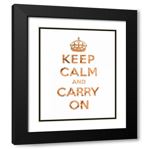Keep Calm and Carry On - Texture II Black Modern Wood Framed Art Print with Double Matting by The British Ministry of Information