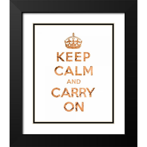 Keep Calm and Carry On - Texture II Black Modern Wood Framed Art Print with Double Matting by The British Ministry of Information