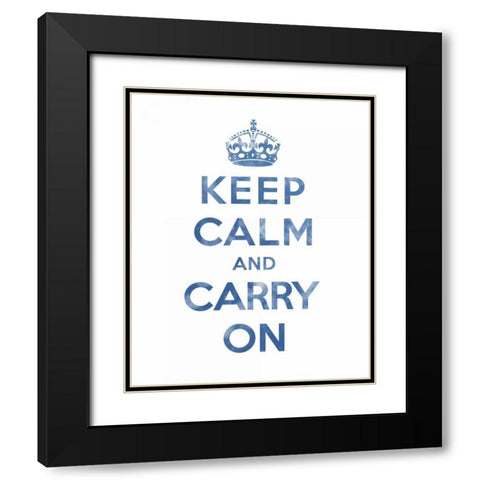 Keep Calm and Carry On - Texture III Black Modern Wood Framed Art Print with Double Matting by The British Ministry of Information