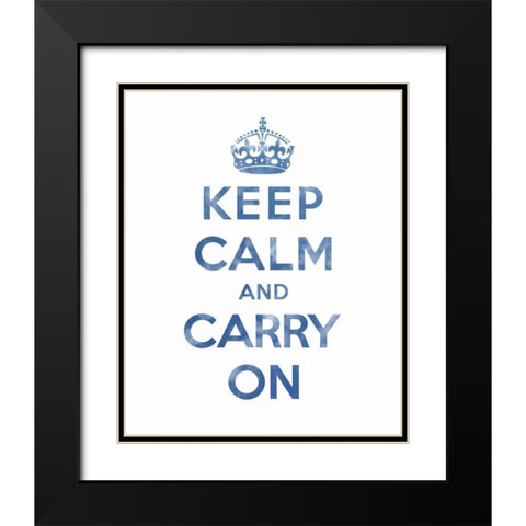Keep Calm and Carry On - Texture III Black Modern Wood Framed Art Print with Double Matting by The British Ministry of Information