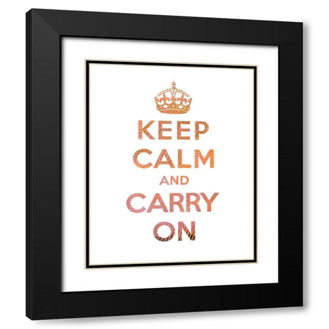Keep Calm and Carry On - Texture IV Black Modern Wood Framed Art Print with Double Matting by The British Ministry of Information