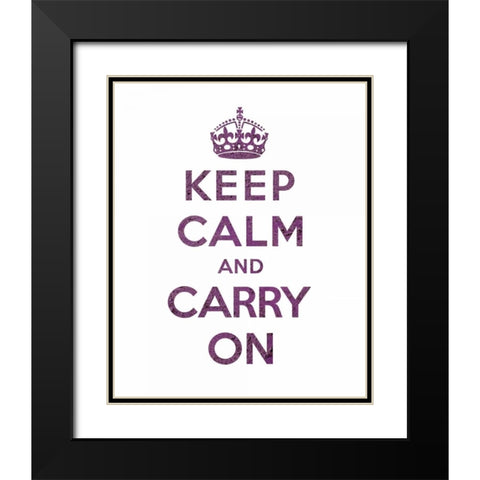 Keep Calm and Carry On - Texture VI Black Modern Wood Framed Art Print with Double Matting by The British Ministry of Information