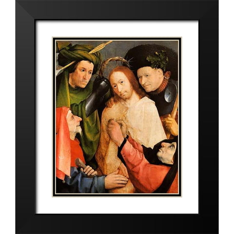 Museumist Crowned With Thorns Black Modern Wood Framed Art Print with Double Matting by Bosch, Hieronymus