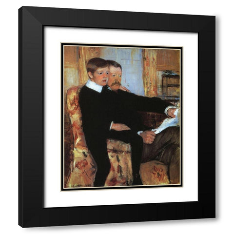 Alexander And His Son Robert 1885 Black Modern Wood Framed Art Print with Double Matting by Cassatt, Mary