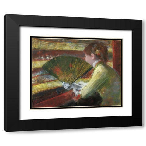 At The Theater II 1879 Black Modern Wood Framed Art Print with Double Matting by Cassatt, Mary