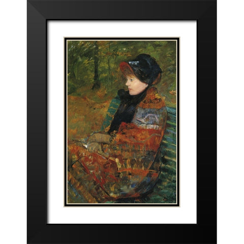 Autumn 1880 Black Modern Wood Framed Art Print with Double Matting by Cassatt, Mary