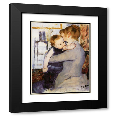 Mother And Child 1889 Black Modern Wood Framed Art Print with Double Matting by Cassatt, Mary