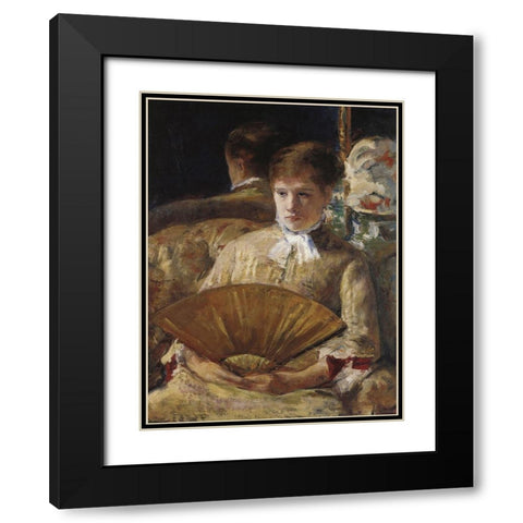 Portrait Of A Lady 1877 Black Modern Wood Framed Art Print with Double Matting by Cassatt, Mary