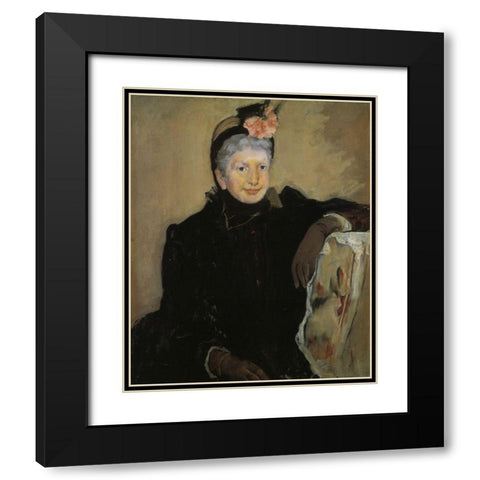 Portrait Of An Elderly Lady 1883 Black Modern Wood Framed Art Print with Double Matting by Cassatt, Mary