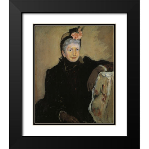Portrait Of An Elderly Lady 1883 Black Modern Wood Framed Art Print with Double Matting by Cassatt, Mary