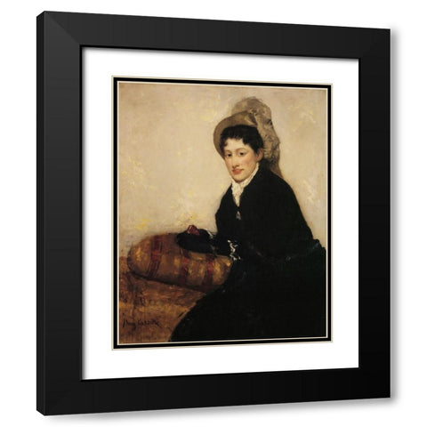 Portrait Of Madam X Dressed For The Matinee 1878 Black Modern Wood Framed Art Print with Double Matting by Cassatt, Mary