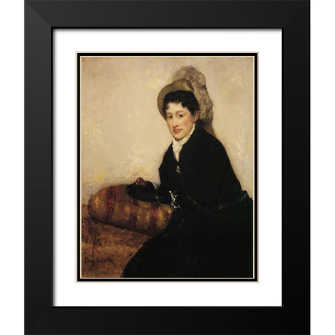 Portrait Of Madam X Dressed For The Matinee 1878 Black Modern Wood Framed Art Print with Double Matting by Cassatt, Mary