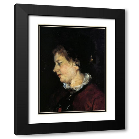 Portrait Of Madame Sisley 1873 Black Modern Wood Framed Art Print with Double Matting by Cassatt, Mary