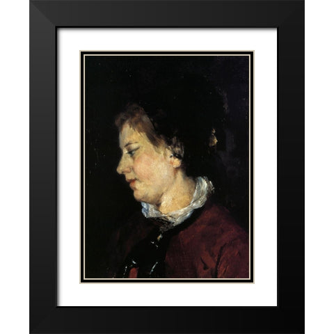 Portrait Of Madame Sisley 1873 Black Modern Wood Framed Art Print with Double Matting by Cassatt, Mary