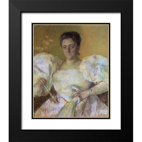 Portrait Of Mrs H O Havemeyer 1896 Black Modern Wood Framed Art Print with Double Matting by Cassatt, Mary