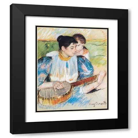 The Banjo Lesson, 1894 Black Modern Wood Framed Art Print with Double Matting by Cassatt, Mary