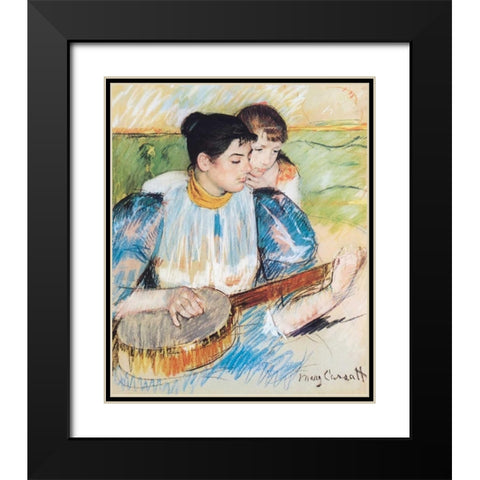 The Banjo Lesson, 1894 Black Modern Wood Framed Art Print with Double Matting by Cassatt, Mary