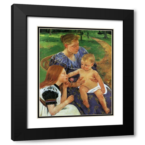 The Family 1892 Black Modern Wood Framed Art Print with Double Matting by Cassatt, Mary