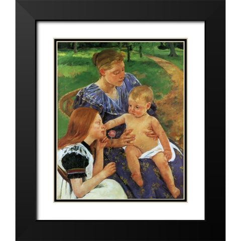 The Family 1892 Black Modern Wood Framed Art Print with Double Matting by Cassatt, Mary