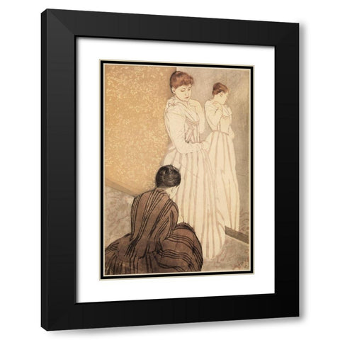 The Fitting 1891 Black Modern Wood Framed Art Print with Double Matting by Cassatt, Mary