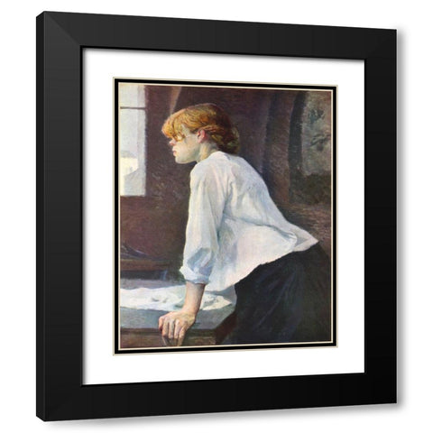 The Laundress 1889 Black Modern Wood Framed Art Print with Double Matting by Cassatt, Mary