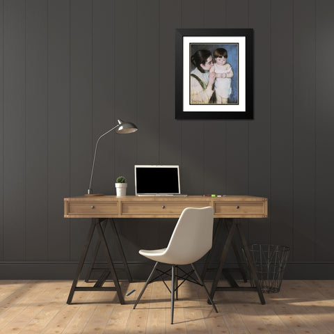 Young Thomas And His Mother 1893 Black Modern Wood Framed Art Print with Double Matting by Cassatt, Mary