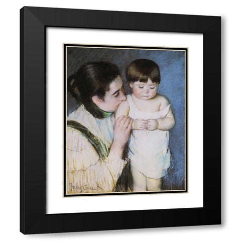 Young Thomas And His Mother 1893 Black Modern Wood Framed Art Print with Double Matting by Cassatt, Mary