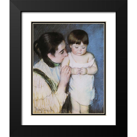 Young Thomas And His Mother 1893 Black Modern Wood Framed Art Print with Double Matting by Cassatt, Mary