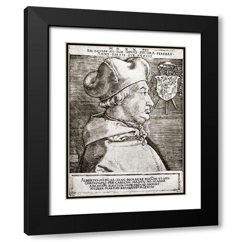 Albrecht Von Brandenburg Archbishop Of Mainz Black Modern Wood Framed Art Print with Double Matting by Durer, Albrecht