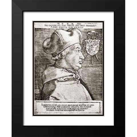 Albrecht Von Brandenburg Archbishop Of Mainz Black Modern Wood Framed Art Print with Double Matting by Durer, Albrecht