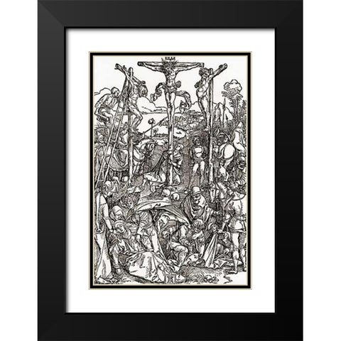 Calvary Black Modern Wood Framed Art Print with Double Matting by Durer, Albrecht