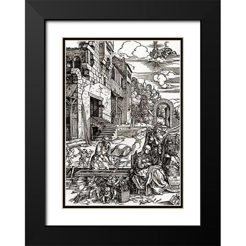 Life Of The Virgin 14 Black Modern Wood Framed Art Print with Double Matting by Durer, Albrecht